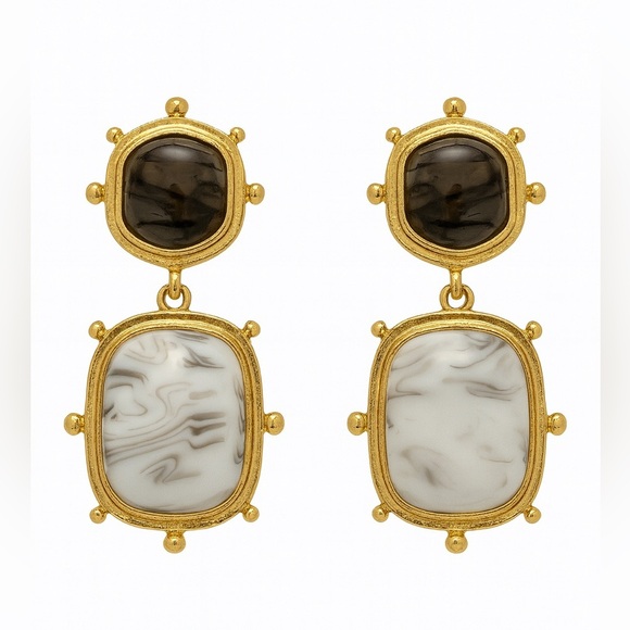 Anthropologie Jewelry - ⚜️ Elegant Gold and Black Earrings